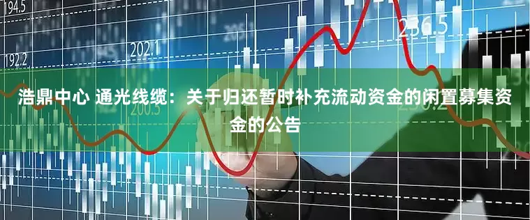浩鼎中心 通光线缆：关于归还暂时补充流动资金的闲置募集资金的公告