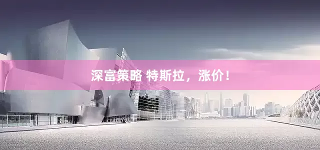 深富策略 特斯拉，涨价！